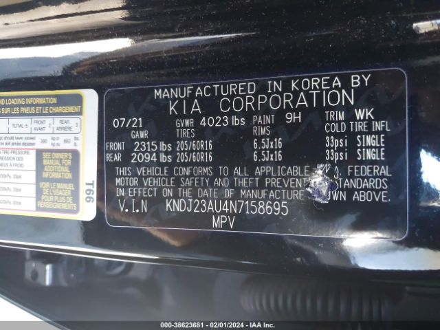 Photo 8 VIN: KNDJ23AU4N7158695 - KIA SOUL 