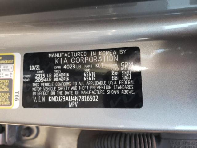 Photo 9 VIN: KNDJ23AU4N7816502 - KIA SOUL LX 