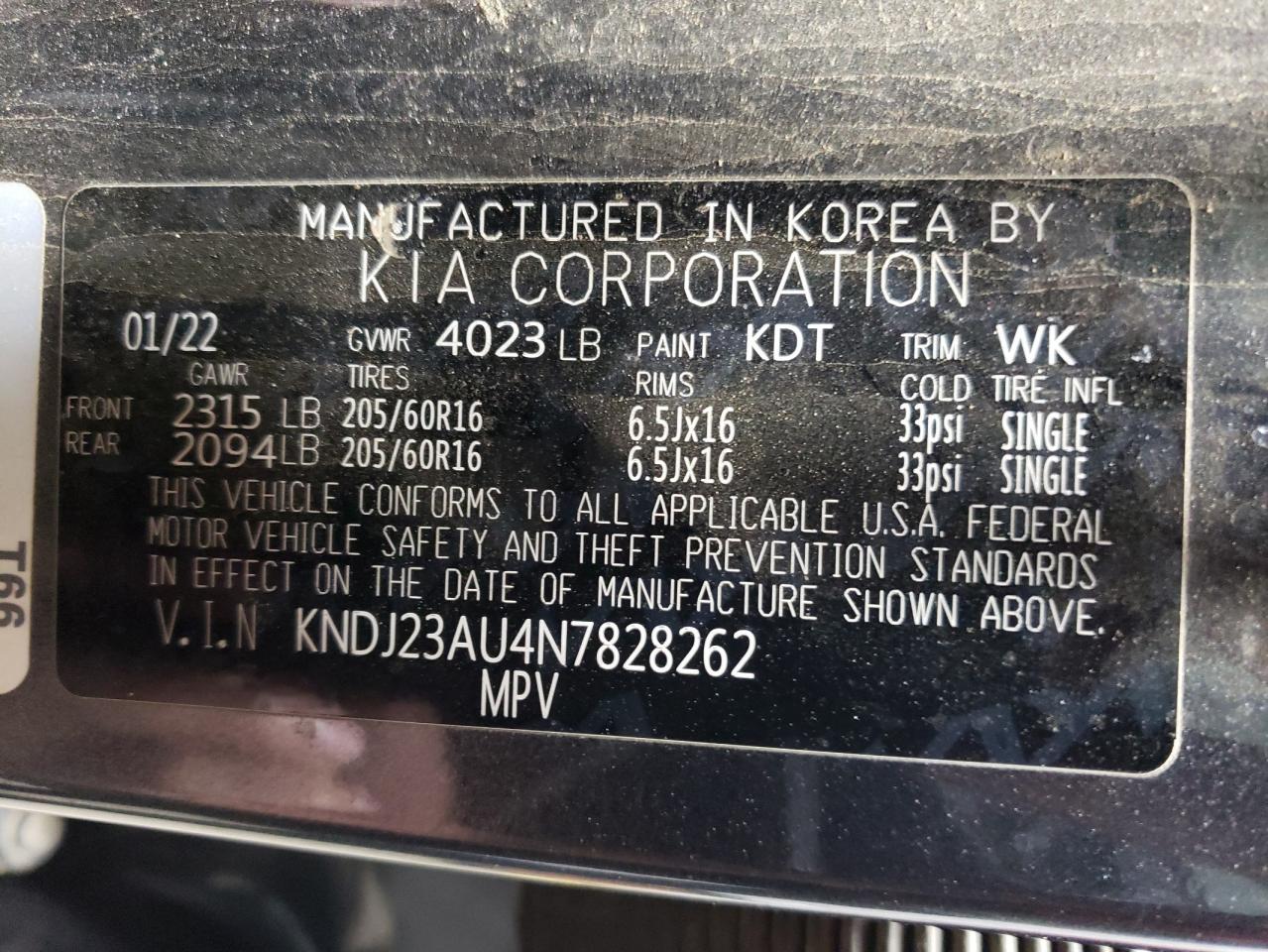 Photo 11 VIN: KNDJ23AU4N7828262 - KIA SOUL 