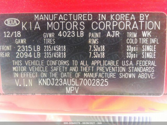 Photo 8 VIN: KNDJ23AU5L7002825 - KIA SOUL 