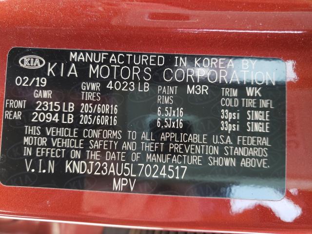 Photo 9 VIN: KNDJ23AU5L7024517 - KIA SOUL LX 