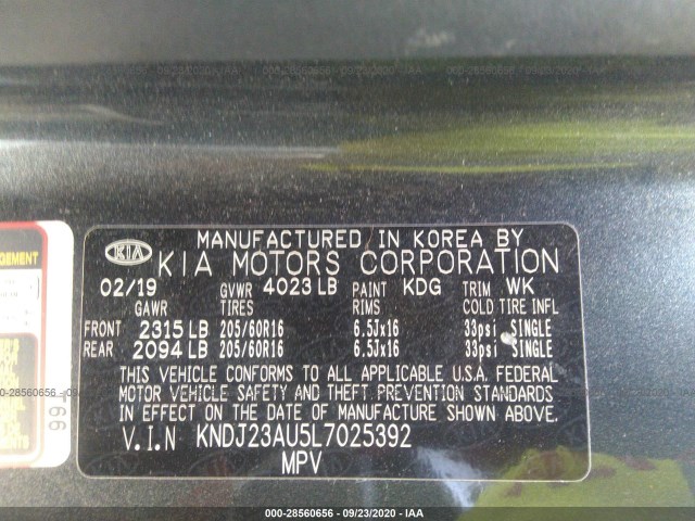 Photo 8 VIN: KNDJ23AU5L7025392 - KIA SOUL 