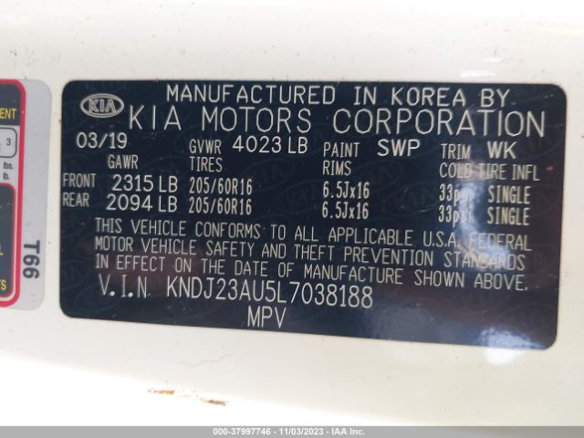 Photo 8 VIN: KNDJ23AU5L7038188 - KIA SOUL 