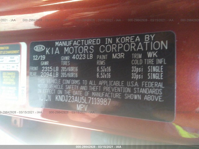 Photo 8 VIN: KNDJ23AU5L7113987 - KIA SOUL 