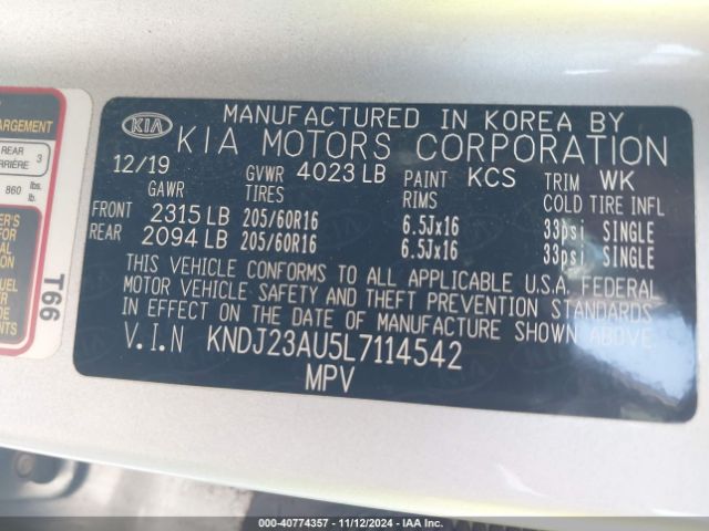 Photo 8 VIN: KNDJ23AU5L7114542 - KIA SOUL 