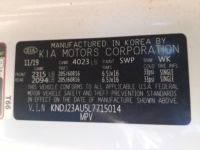 Photo 9 VIN: KNDJ23AU5L7715014 - KIA SOUL LX 