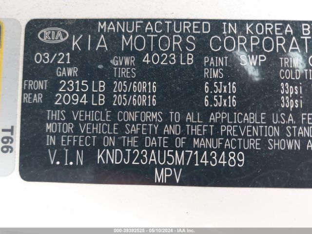 Photo 8 VIN: KNDJ23AU5M7143489 - KIA SOUL 