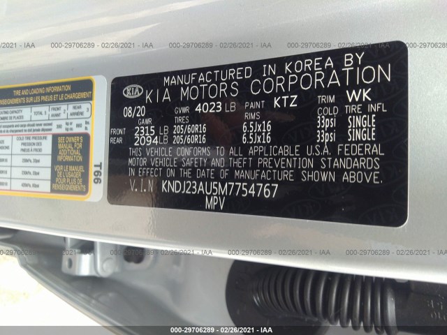 Photo 8 VIN: KNDJ23AU5M7754767 - KIA SOUL 