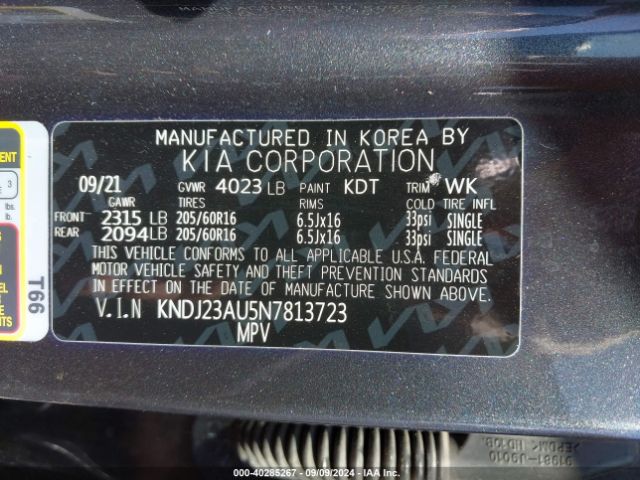 Photo 8 VIN: KNDJ23AU5N7813723 - KIA SOUL 