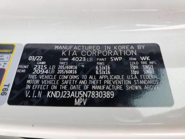 Photo 11 VIN: KNDJ23AU5N7830389 - KIA SOUL LX 