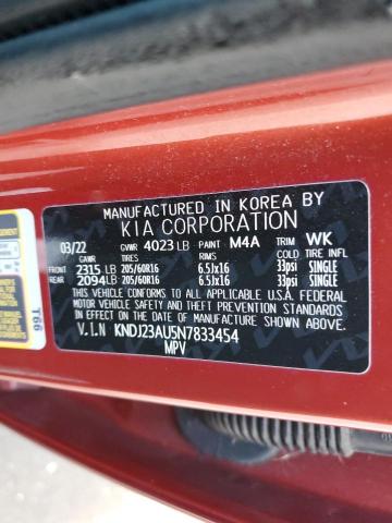 Photo 13 VIN: KNDJ23AU5N7833454 - KIA SOUL LX 