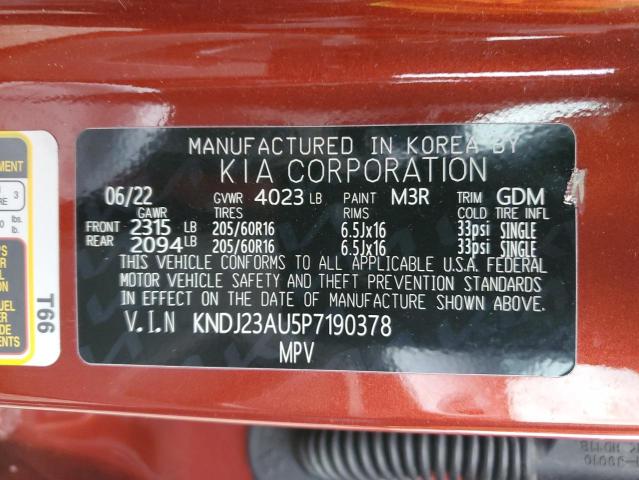 Photo 12 VIN: KNDJ23AU5P7190378 - KIA SOUL 