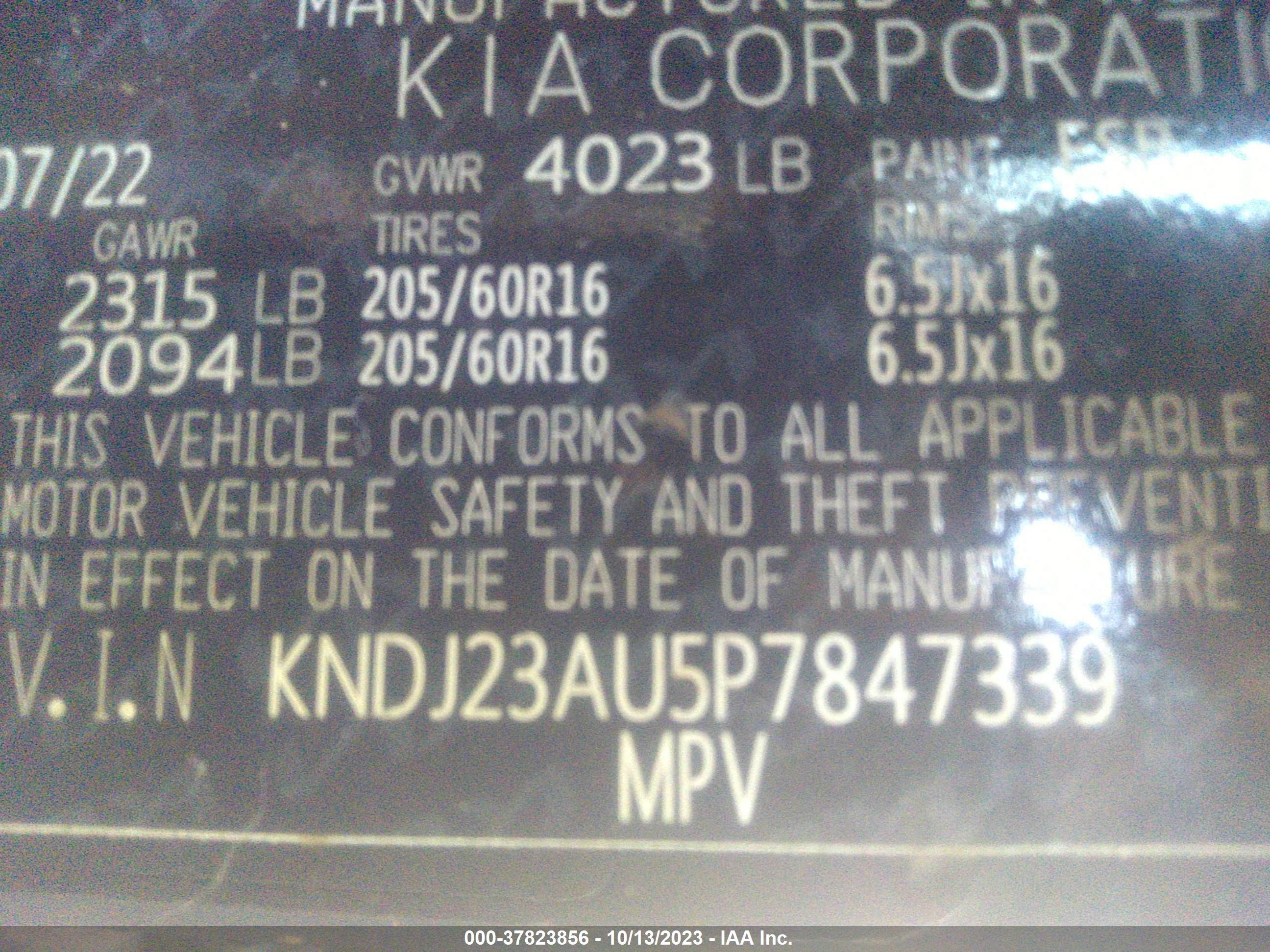 Photo 8 VIN: KNDJ23AU5P7847339 - KIA SOUL 