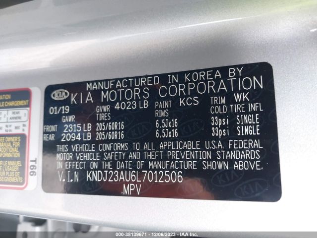 Photo 8 VIN: KNDJ23AU6L7012506 - KIA SOUL 