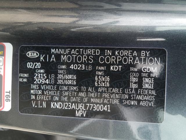 Photo 9 VIN: KNDJ23AU6L7730041 - KIA SOUL LX 