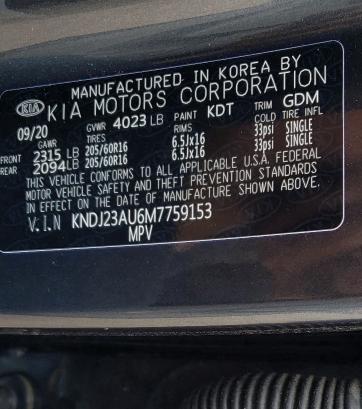 Photo 9 VIN: KNDJ23AU6M7759153 - KIA SOUL LX 