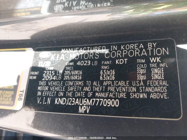 Photo 8 VIN: KNDJ23AU6M7770900 - KIA SOUL 