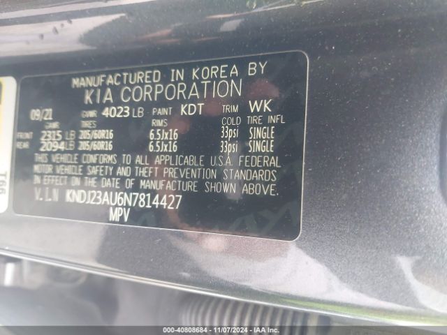 Photo 8 VIN: KNDJ23AU6N7814427 - KIA SOUL 