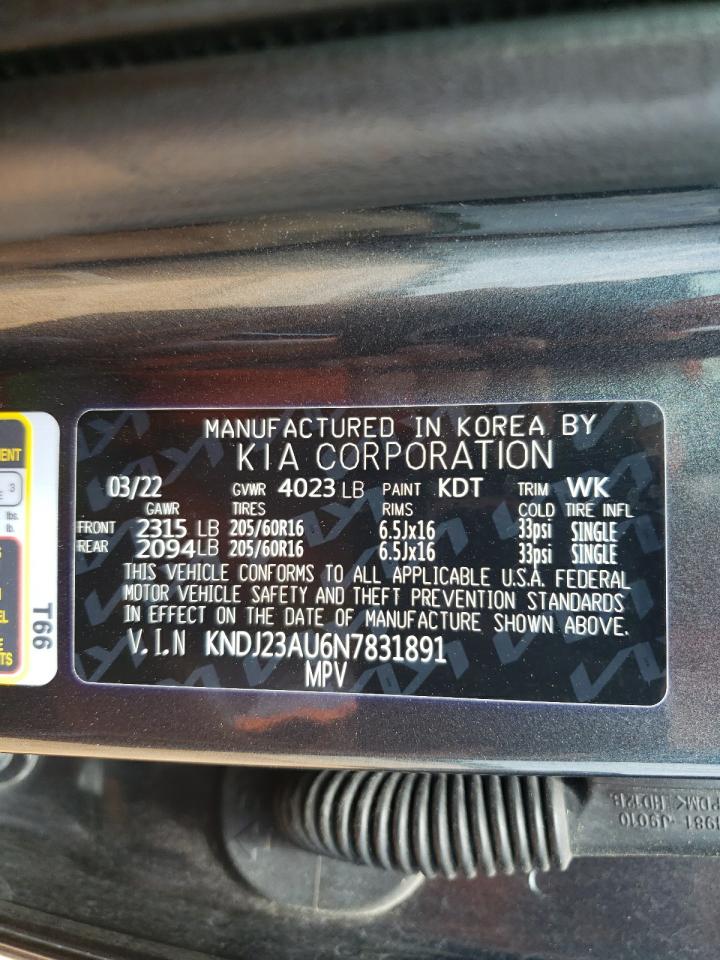 Photo 11 VIN: KNDJ23AU6N7831891 - KIA SOUL 