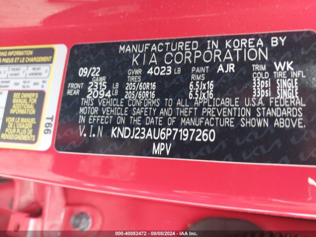 Photo 8 VIN: KNDJ23AU6P7197260 - KIA SOUL 