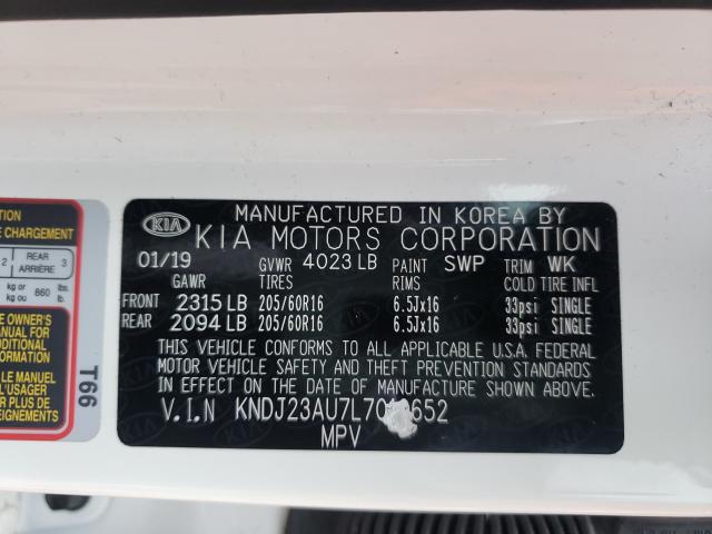 Photo 9 VIN: KNDJ23AU7L7010652 - KIA SOUL LX 