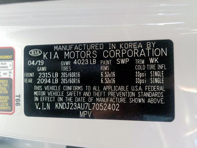 Photo 9 VIN: KNDJ23AU7L7052402 - KIA SOUL LX 