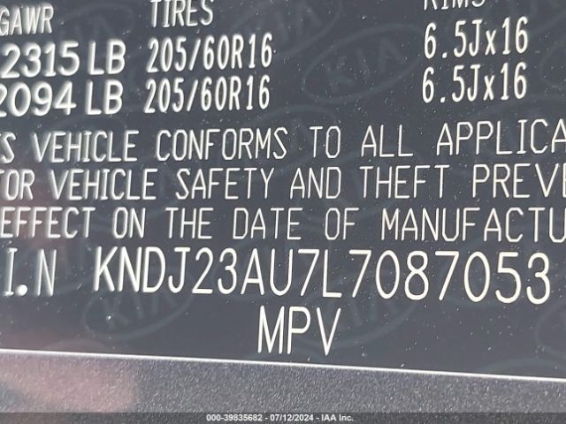 Photo 8 VIN: KNDJ23AU7L7087053 - KIA SOUL 