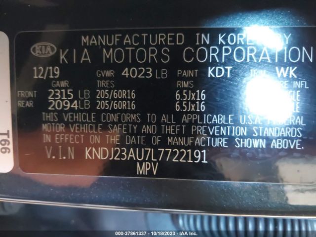 Photo 8 VIN: KNDJ23AU7L7722191 - KIA SOUL 