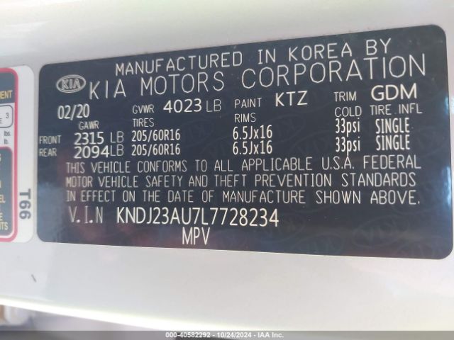 Photo 8 VIN: KNDJ23AU7L7728234 - KIA SOUL 