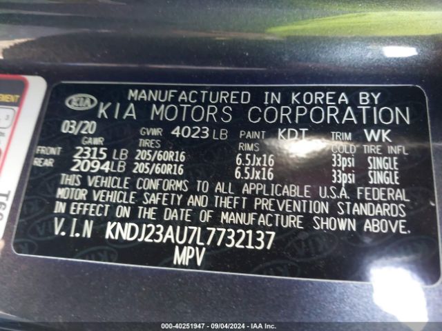 Photo 8 VIN: KNDJ23AU7L7732137 - KIA SOUL 