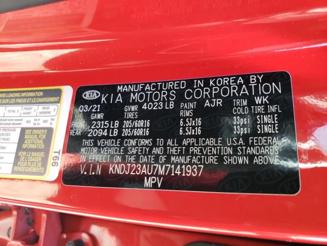 Photo 9 VIN: KNDJ23AU7M7141937 - KIA SOUL LX 