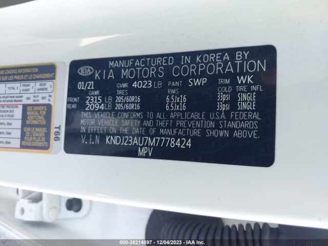 Photo 8 VIN: KNDJ23AU7M7778424 - KIA SOUL 