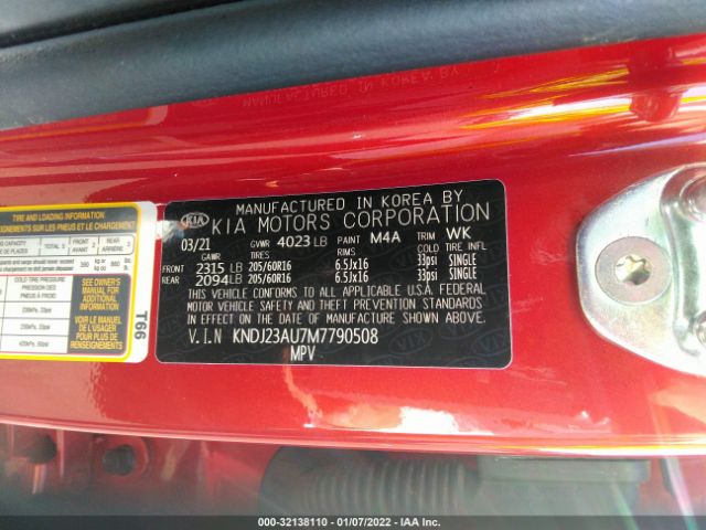 Photo 8 VIN: KNDJ23AU7M7790508 - KIA SOUL 