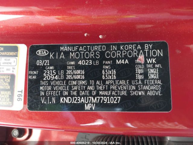 Photo 8 VIN: KNDJ23AU7M7791027 - KIA SOUL 