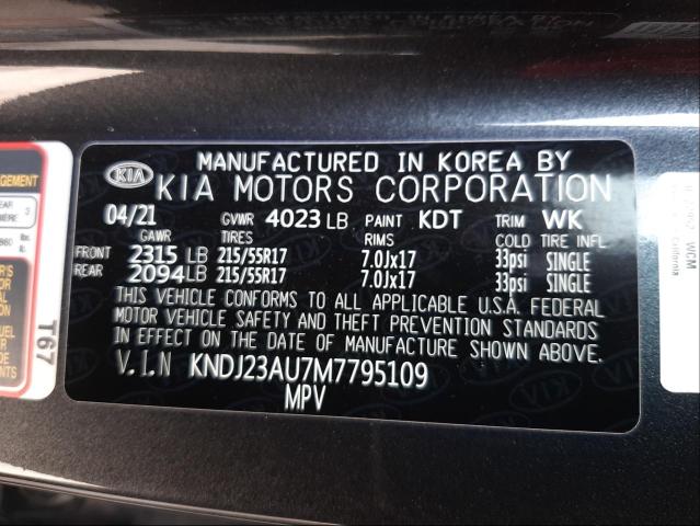 Photo 9 VIN: KNDJ23AU7M7795109 - KIA SOUL LX 