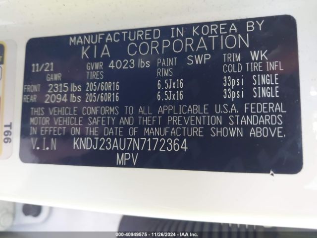 Photo 8 VIN: KNDJ23AU7N7172364 - KIA SOUL 