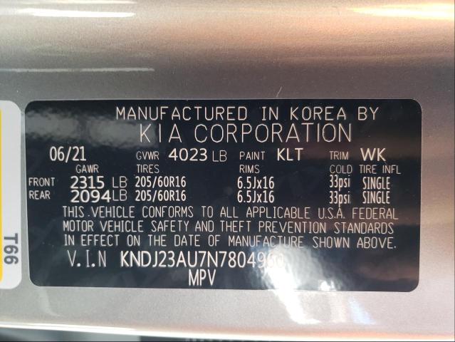 Photo 9 VIN: KNDJ23AU7N7804960 - KIA SOUL LX 