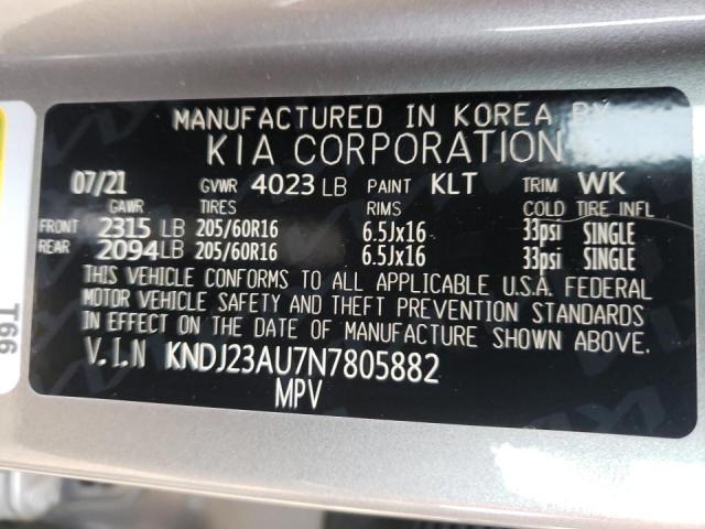 Photo 9 VIN: KNDJ23AU7N7805882 - KIA SOUL LX 