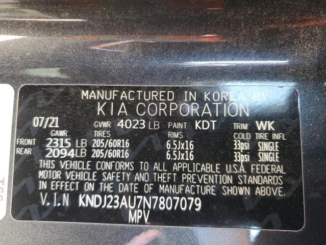 Photo 12 VIN: KNDJ23AU7N7807079 - KIA SOUL LX 