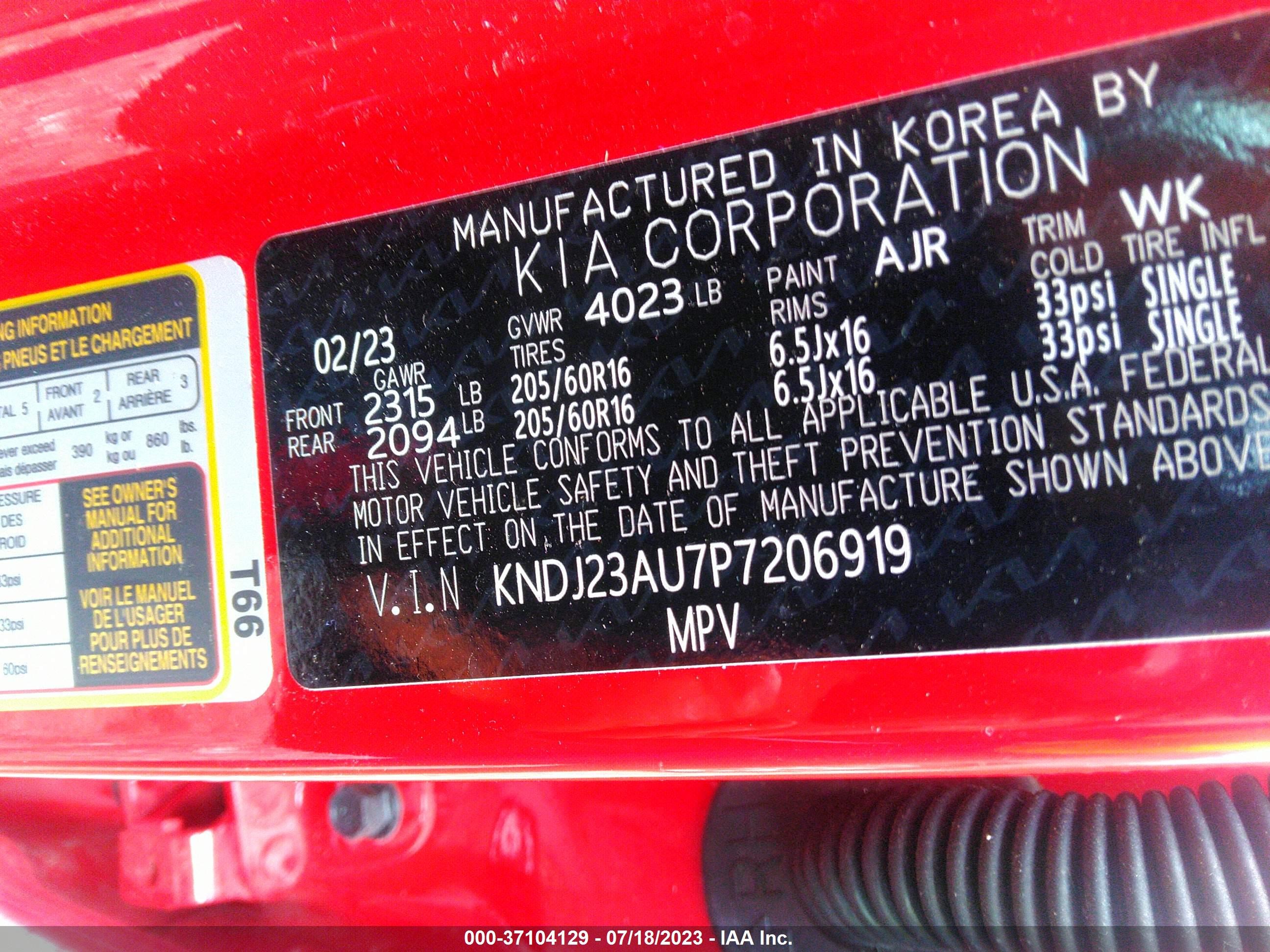 Photo 8 VIN: KNDJ23AU7P7206919 - KIA SOUL 