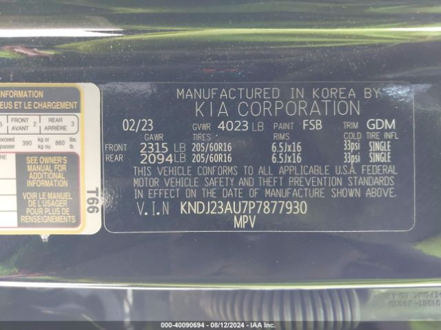 Photo 8 VIN: KNDJ23AU7P7877930 - KIA SOUL 