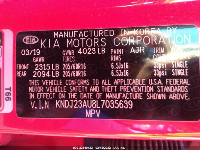 Photo 8 VIN: KNDJ23AU8L7035639 - KIA SOUL 