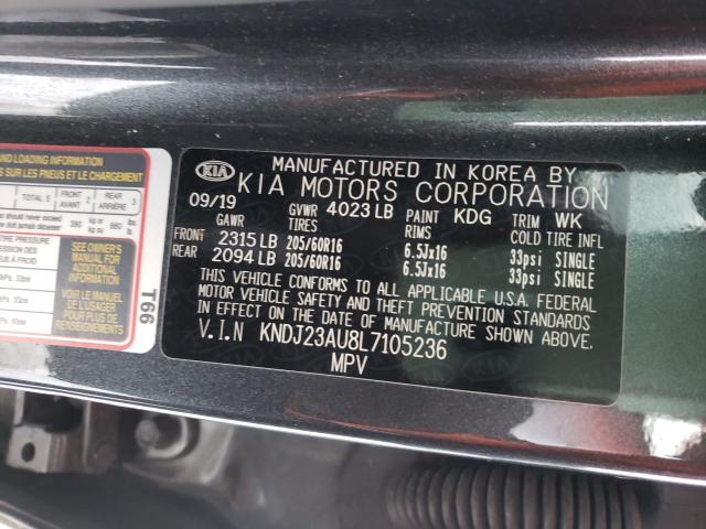 Photo 9 VIN: KNDJ23AU8L7105236 - KIA SOUL LX 