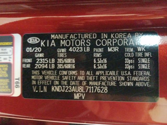 Photo 9 VIN: KNDJ23AU8L7117628 - KIA SOUL LX 