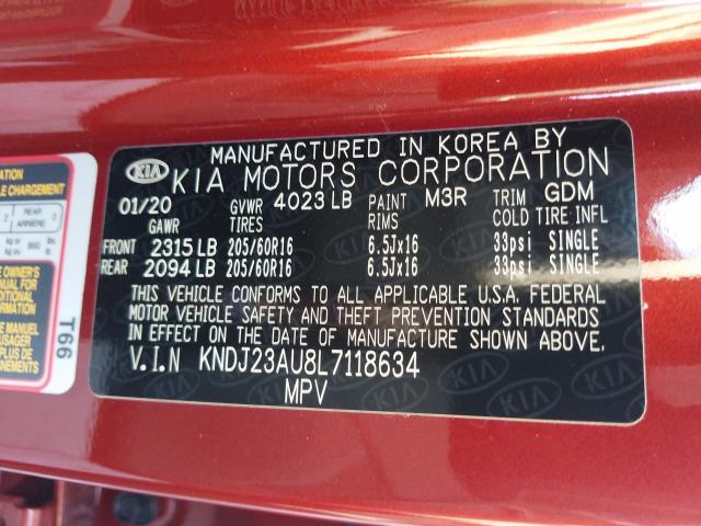 Photo 9 VIN: KNDJ23AU8L7118634 - KIA SOUL LX 