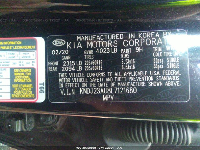 Photo 8 VIN: KNDJ23AU8L7121680 - KIA SOUL 