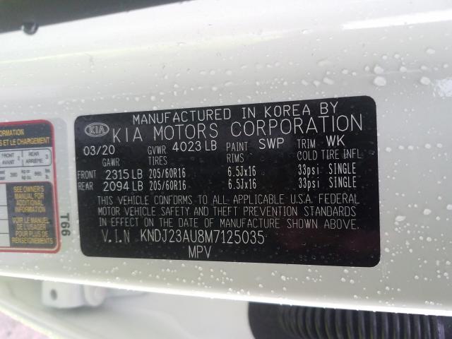 Photo 9 VIN: KNDJ23AU8M7125035 - KIA SOUL LX 