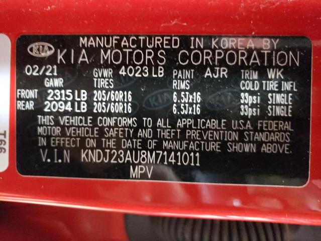 Photo 12 VIN: KNDJ23AU8M7141011 - KIA SOUL LX 