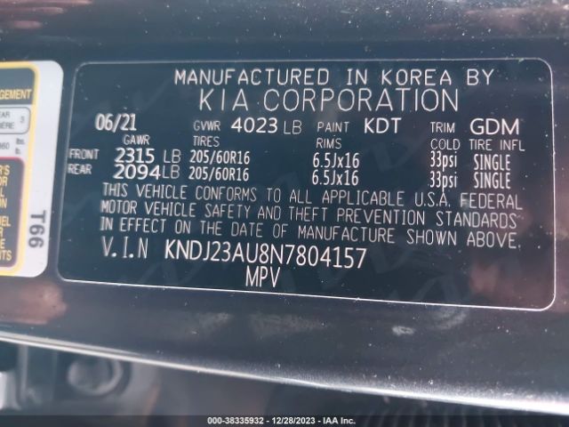 Photo 8 VIN: KNDJ23AU8N7804157 - KIA SOUL 