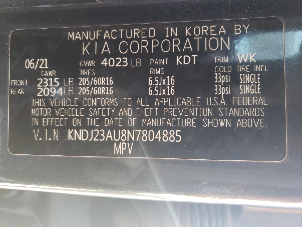 Photo 12 VIN: KNDJ23AU8N7804885 - KIA SOUL 